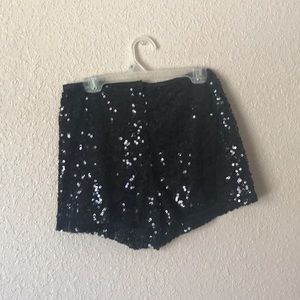 Black shiny shorts